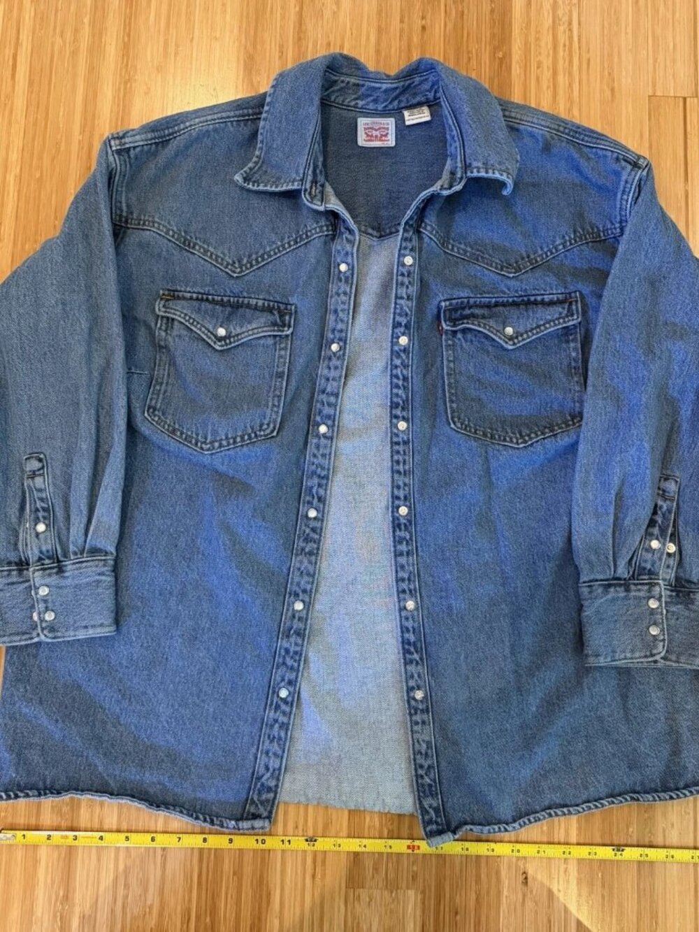 Levi's Western Denim Shirt Shacket Pearl Snaps Women's 2X